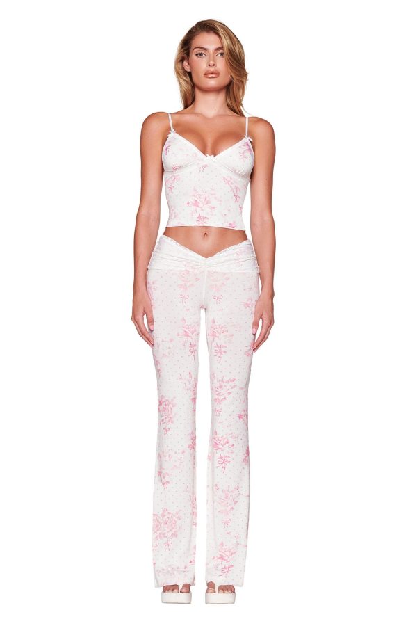 KENDRA PANT - WHITE : FLORAL: BUNNY BOUQUET Online Sale - Image 2