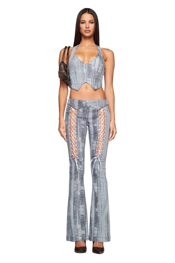 MAYBEL PANT - BLUE : PINSTRIPE DENIM Cheap