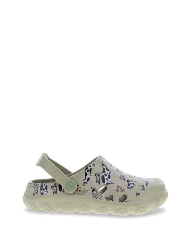 Women s Easies Cow in Pasture Clog - Green Supply