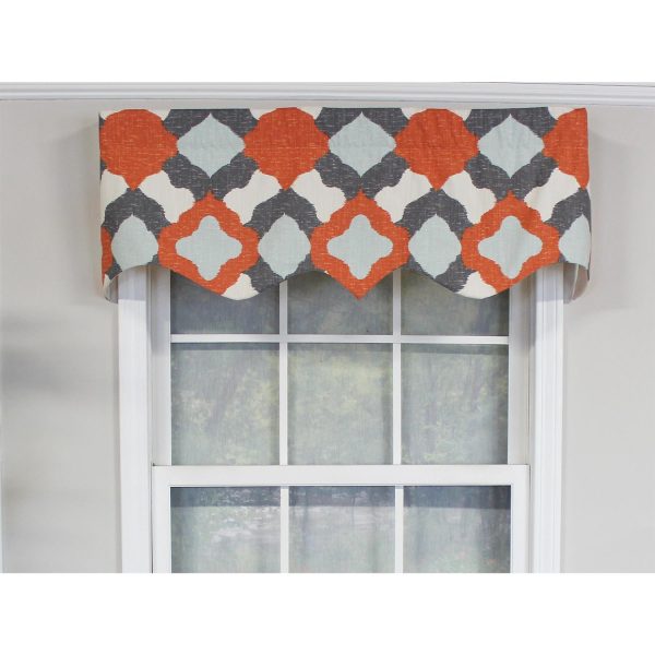 RLF Home Twinkle Regal 100% Cotton with Fully Lined 3  Rod Pocket Valnance for Windows 50  x 17  Multi Online Sale - Image 3