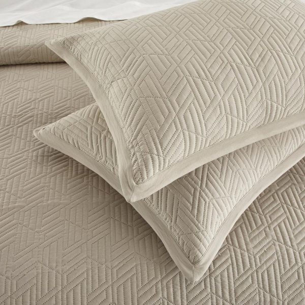 Chic Home Jessie 3 Pieces Quilt Set, Modern Geometric Pattern & Crinkle Crush Fabric, Bediing Quilts Beige For Sale - Image 5