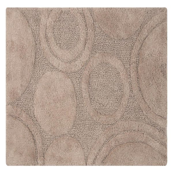 Knightsbridge Orbit Bath Rug Cotton Non Skid Back - Stone on Sale