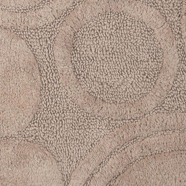 Knightsbridge Orbit Bath Rug Cotton Non Skid Back - Stone on Sale - Image 2
