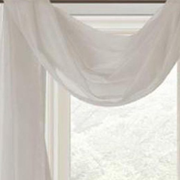 Celine Sheer 55 x 216 in. Sheer Curtain Scarf Valance Silver Fashion - Image 4