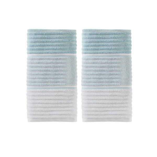 Saturday Knight Ltd Planet Ombre Woven Distinctive Bath Hand Towel Set - 2 Piece - 16x26 , Aqua For Cheap - Image 2