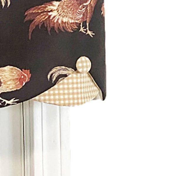 Cockadoodle Petticoat 3 Rod Pocket Window Valance 50  x 15  Black by RLF Home For Discount - Image 3