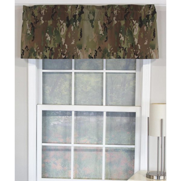 RLF Home Cloak Tailored 100% Cotton with Fully Lined 3  Rod Pocket Valnance for Windows 50  x 14  Green Cheap - Image 3