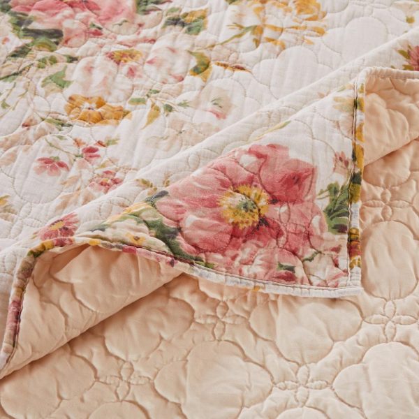 Greenland Home Fashions Grace Stunning Floral Design Luxurious Modern Ultimate Comfort 3-Piece Quilt Set Buttercup Hot on Sale - Image 5