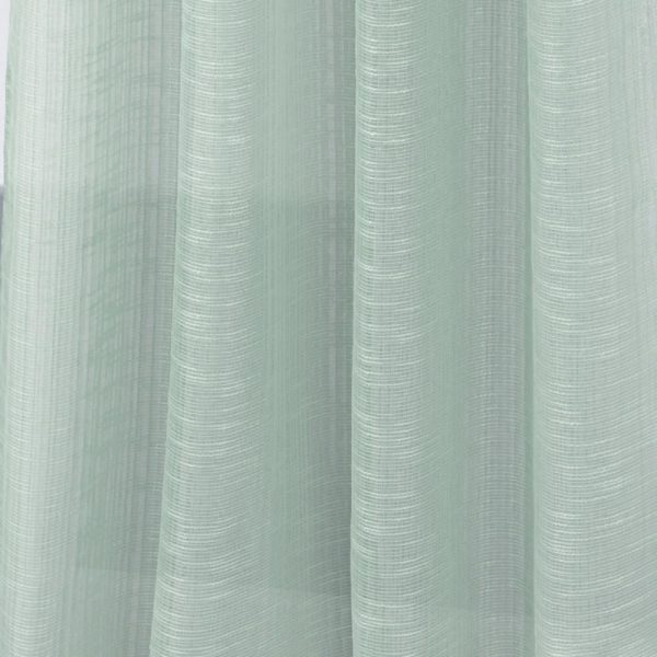 RT Designers Collection Dexter Linen Texture Grommet Sheer Light Filtering Window Curtain Panel 54  x 90  Teal For Discount - Image 5